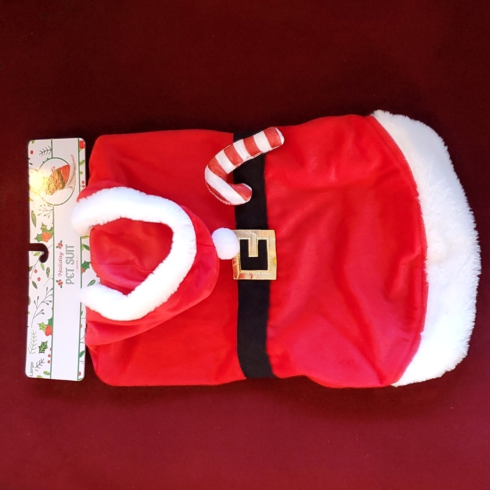 Dog Costume Christmas Holiday SANTA CLAUS Dress Up Suit Size Large 18"-21" NWT